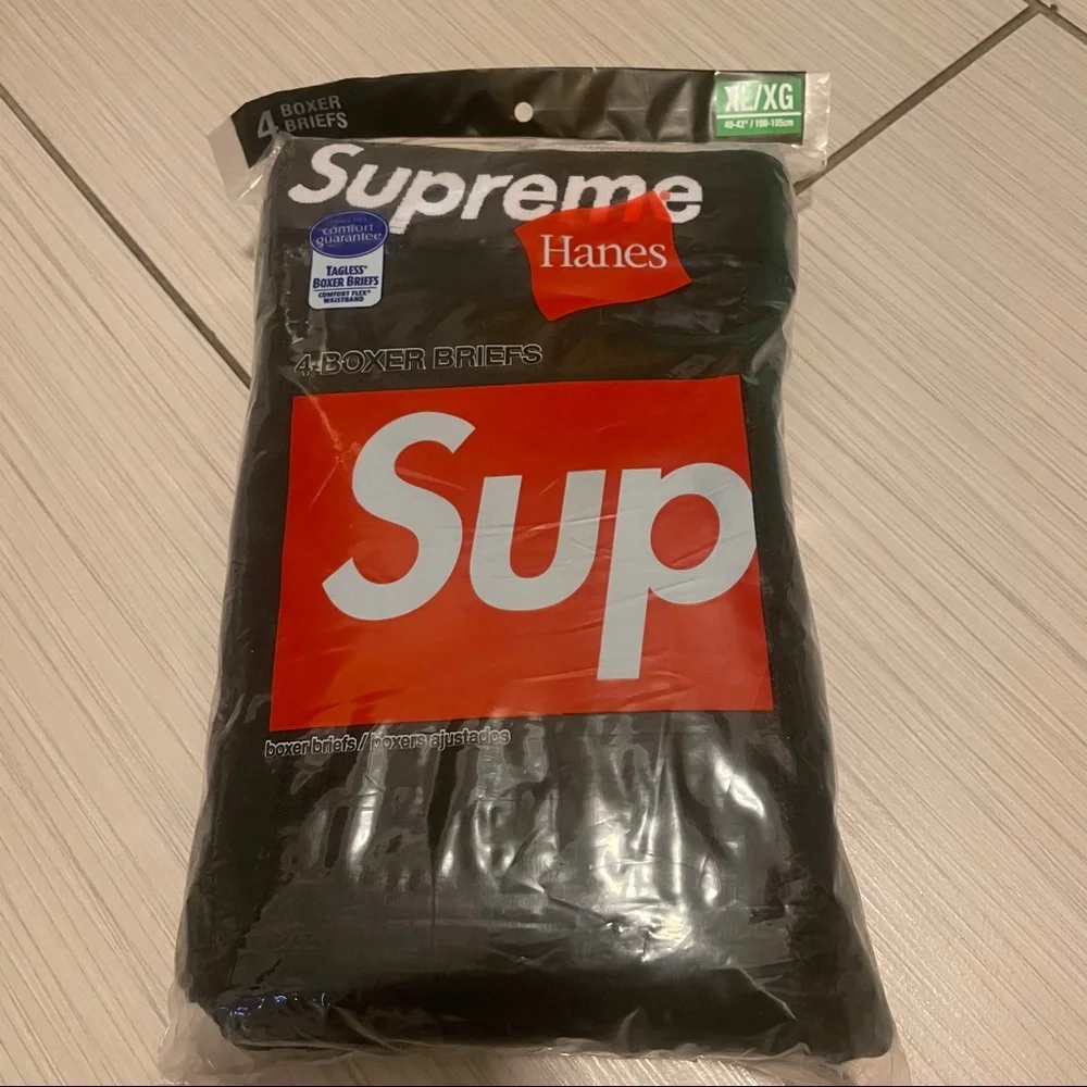Supreme X Hanes Boxer Briefs Black Underwear XL